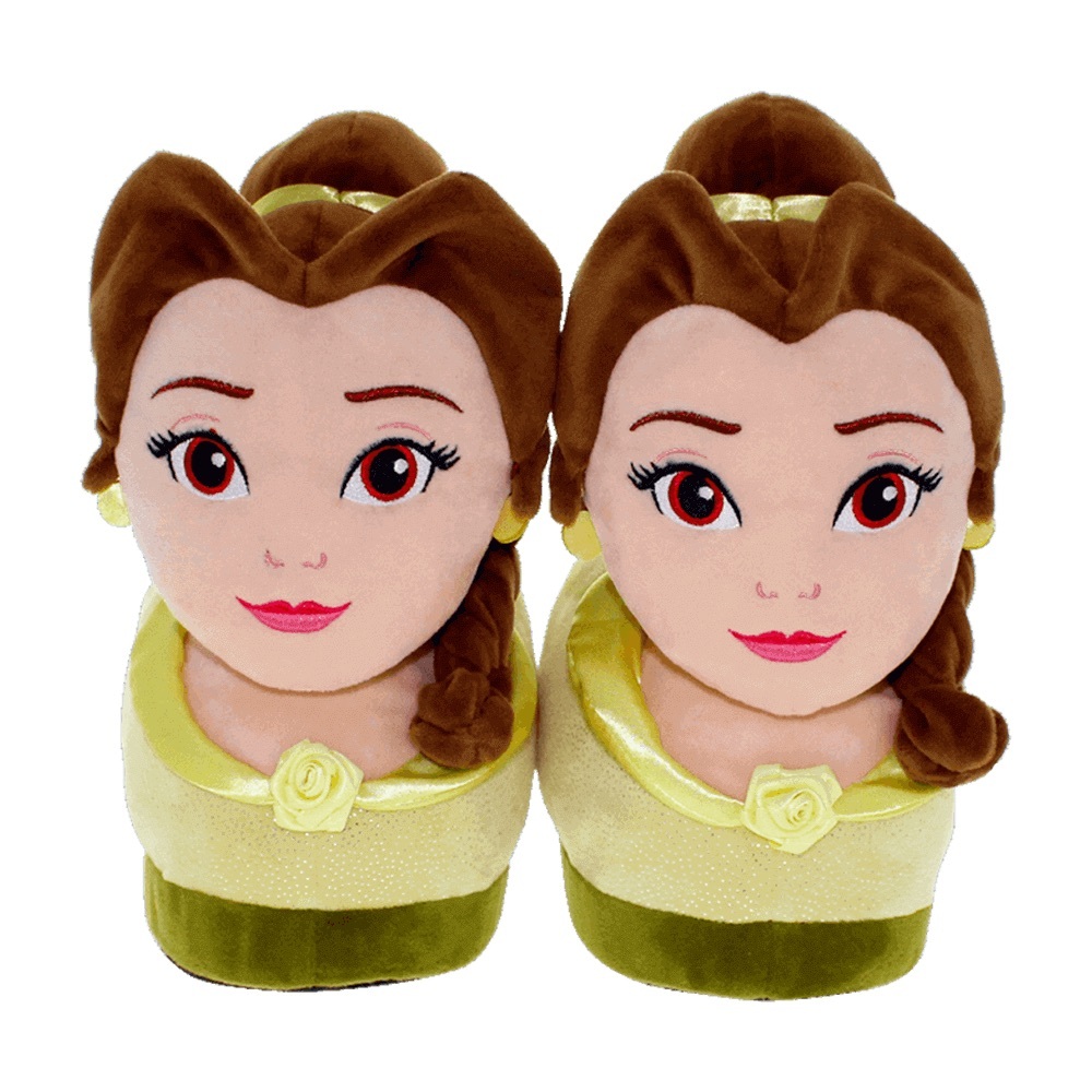 Disney Princess Happy Feet Belle Plush Slippers Size Small fits 1-5